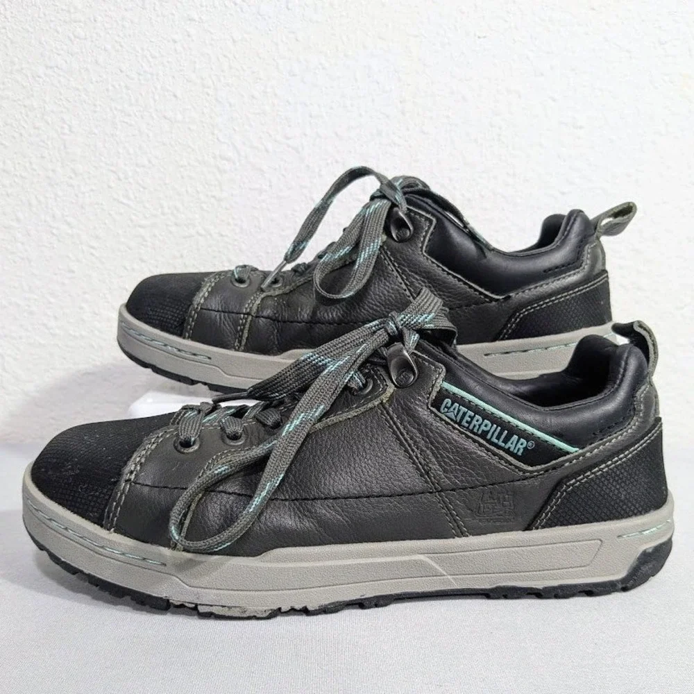 Caterpillar CAT Women's 7.5 P90266 Black Gray‎ Leather Work Leather Utility